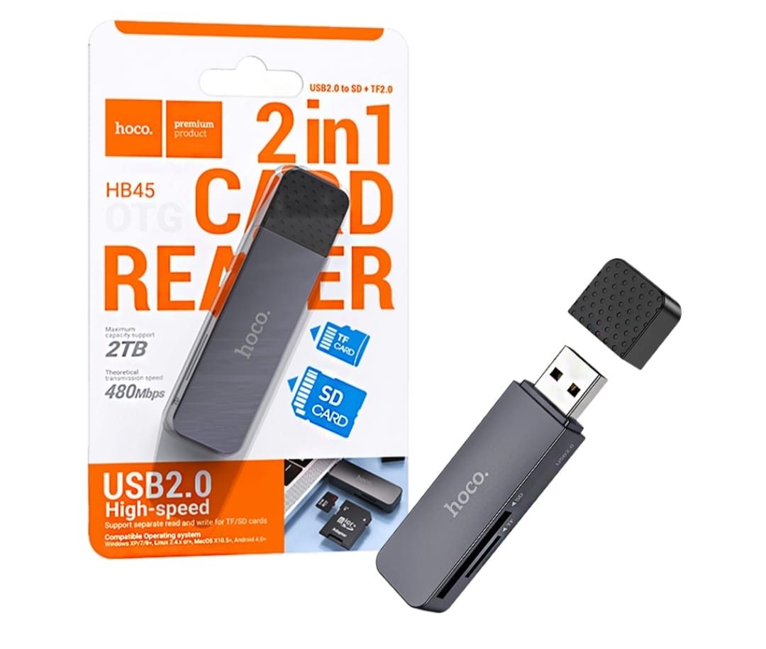 Single Port USB 2 In 1 Card Reader