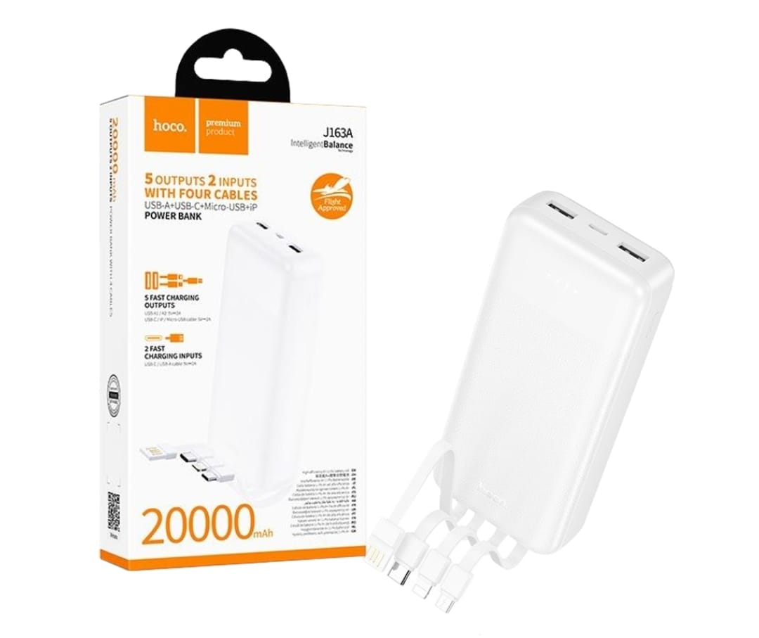 5 Outputs 4 Cables 20,000 MAH Power Bank