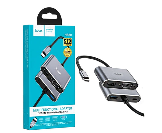 Multi Function Adapter With Type-C , HDTV , HDMI , USB With Type-C Output