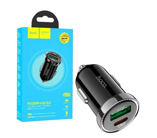 Dual Port USB & Type-C Car Charging Adapter