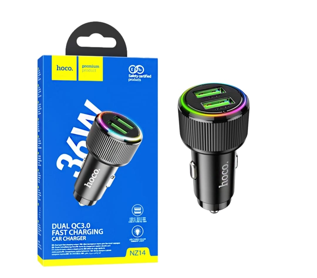 36W Dual USB Port Car Adapter
