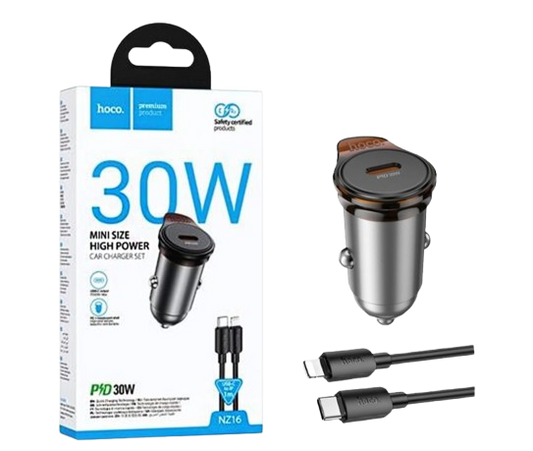 30W Fast Charging Type-C To Lightning Car Charger